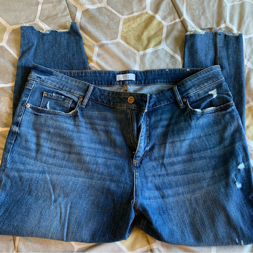 Loft High Waist Skinny Ankle Jeans